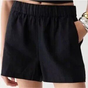 J. Crew Women's Plus Size Pull On Linen Shorts Black Size 3X NWT
